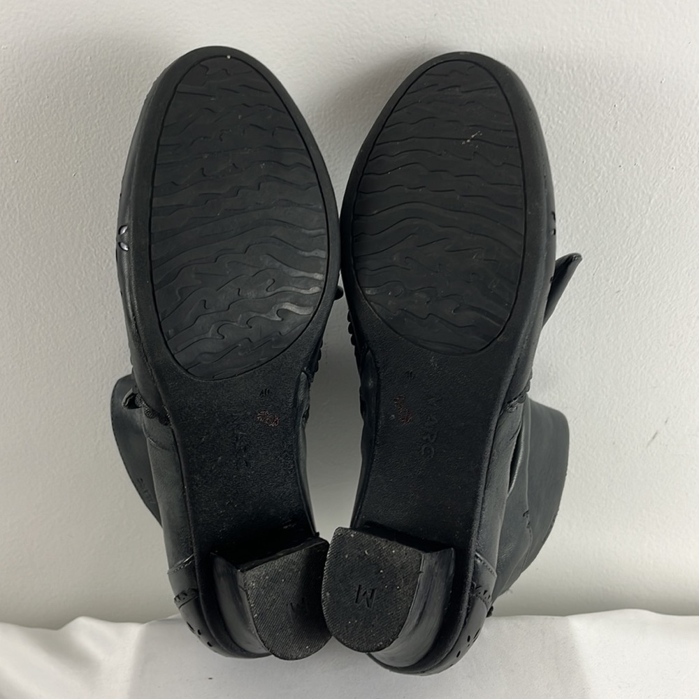 Marc Grey & Black Leather Booties w/ Eyelet Embellishments - Picture 10 of 13